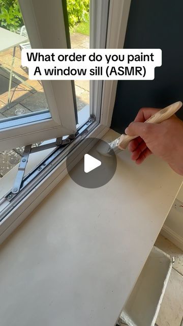 𝑭𝒐𝒙𝒚 on Instagram: "What order do you do it ? Window sill ASMR #ASMR #PAINTING #decorating #construction #diy" Painted Window Sill, Diy Window Sill, Bathroom Window Sill, Window Sill Decor, Construction Diy, Window Seal, Wooden Windows, Bathroom Windows, Diy Window