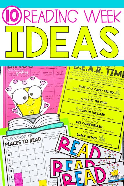 Reading Week is always so much fun! These simple reading week ideas (and FREE resources) are perfect for the primary classroom and will motivate students to read, read, read! #readingweek #readacrossamerica #readingideas Reading Days At School, Fun Reading Days At School, Elementary School Read A Thon, Dear Time Reading Ideas, Reading Week Ideas Elementary, Read In Week Ideas, Literacy Month Ideas, Reading Month Themes Ideas, School Wide Reading Activities