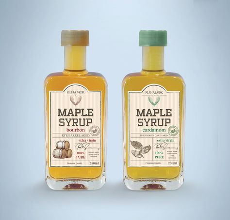 Syrup Label Design, Tomato Packaging, Maple Syrup Labels, Maple Syrup Bottles, Syrup Labels, Organic Packaging, Single Malt Whiskey, Graphic Design Marketing, Syrup Bottle