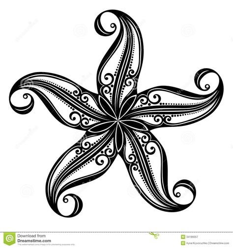 Sea Starfish - Download From Over 58 Million High Quality Stock Photos, Images, Vectors. Sign up for FREE today. Image: 34189357 Maori Tattoo Frau, Mandala Arm Tattoo, Blatt Tattoos, Starfish Tattoo, Tattoo Painting, Sea Starfish, Tattoos Infinity, Polynesian Tattoos, Ocean Tattoos