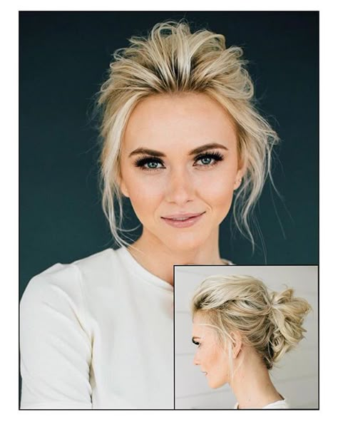 ******like the airy sweepback in the front Messy Wedding Hair, Chic Short Hair, Short Hair Bun, Hairstyle Tutorials, Penteado Cabelo Curto, Wedding Hair Makeup, Short Hair Updo, Short Hairstyle, Volume Hair