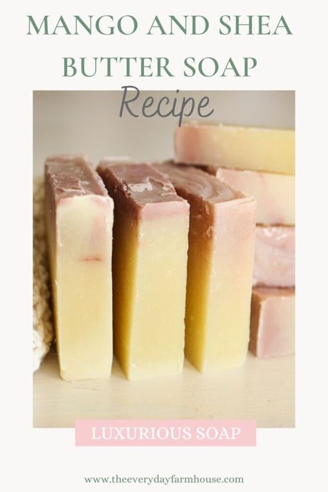 Homemade Shea Butter Soap, Luxury Soap Recipe, Ylang Ylang Soap Recipe, Mango Butter Melt And Pour Soap Recipes, Mango Soap Recipe, Buttermilk Soap Recipe, Mango Butter Soap Recipe, Hot Process Soap Recipes, Basic Soap Recipe