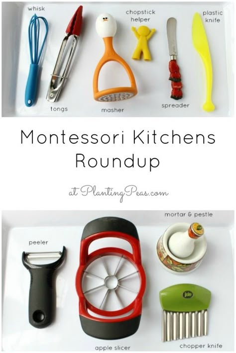 Ikea Kitchen Tools, Montessori Cooking Recipes, Montessori Kitchen Tools, Planting Peas, Ikea Montessori, Kitchen Montessori, Montessori Kitchen, Montessori Parenting, Cooking Gifts