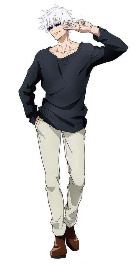 Gojo Full Body Anime, Gojo Satoru Full Body Pic, Gojo Style, Gojo Official Arts, Jujutsu Kaisen Sticker, 19 Days Characters, Anime Jujutsu Kaisen, Ju Jitsu, Standing Poses