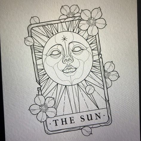 Fantastic #sun #tarotcard #tattoo design by @jacoblennxn who has all kinds of excellent #tattoos and #artwork to enjoy! Viva la Creativity!… Flash Art Tattoos, Neo Traditional Art, Tarot Card Tattoo, Tarot Tattoo, Sun Drawing, The Sun Tarot, Kunst Tattoos, Tattoo Zeichnungen, Men Tattoos