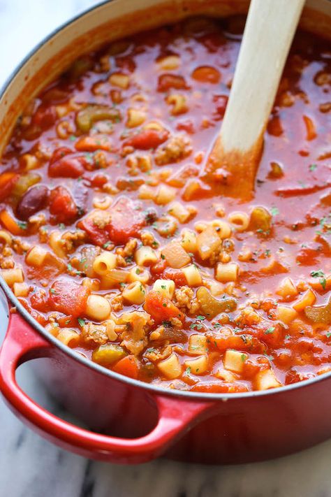 Olive Garden Pasta e Fagioli Damn Delicious Pasta Fagioli, Damn Delicious Pasta, Olive Garden Pasta, Garden Pasta, Crock Pot Recipe, Pasta Fagioli, Pasta E Fagioli, Delicious Pasta, Soup And Sandwich