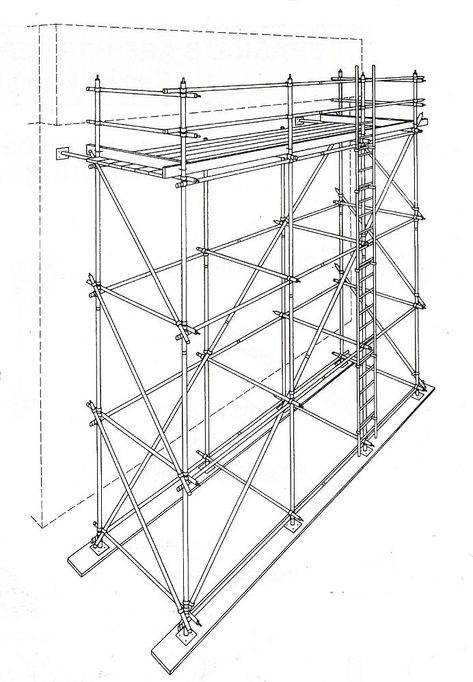 Scaffolding | Tube Clamp Scaffolding | Tube and Clamp | Tube & Clamp Scaffolding Design, Drawing Tube, Conceptual Model, Garage Construction, Tube Clamp, Bamboo Structure, Concrete Architecture, Building Maintenance, Plaster Sculpture