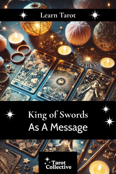 Unlock the mysteries of the King of Swords in your tarot readings! Discover the profound messages and insights this powerful card brings. Dive deep into its symbolism and learn how it can guide you towards clarity and decisive action. Don't miss out on this enlightening article at www.tarot-collective.com! 🌟🔮 #TarotWisdom #KingOfSwords #TarotReading #SpiritualGuidance King Of Swords Tarot Meaning, Queen If Swords Tarot Meaning, Ten Of Swords Tarot Meaning Reversed, King If Swords Tarot Meaning, The King Of Swords Tarot, King Of Swords Tarot, Swords In Tarot, King Of Swords, Daily Tarot Reading