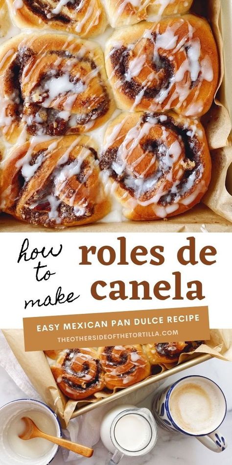 AD - Roles de canela are a staple of Mexican pan dulce. These fluffy cinnamon rolls have a dough base made from masa bizcocho, the same dough that’s used to make conchas and other popular types of pan dulce such as rebanadas, chilindrinas, nubes, and more. Whole milk is a key ingredient that gives this sweet bread structure, color and nutrition. I got my ingredients at Jewel-Osco. Get the recipe for this popular pan dulce and more on theothersideofthetortilla.com #UndeniablyDairy #gotmilkrecipe Mexican Cinnamon Rolls, Mexican Pan Dulce, Mexican Sweet Breads, Fluffy Cinnamon Rolls, Mexican Bread, Food Carving, Tex Mex Recipes, Pan Recipes, Bread Recipes Sweet