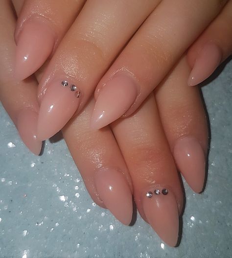 Nude acrylic sculpted nails with swarovski crystals Sculpted Nails, Uñas Acrilicas, Gel Nails, Swarovski Crystals, Nails, Crystals, Beauty, Quick Saves