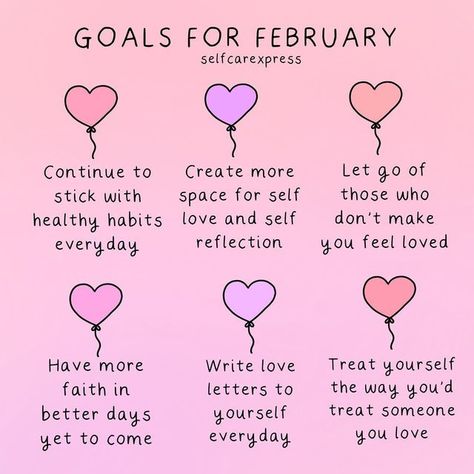 self care express 🌤🧸🌤 on Instagram: "Happy February ❣️ —Follow @selfcarexpress for more🧸🤍 . . . #mentalhealthmatters #anxietyrelief #anxietyrelief #headache #quoteoftheday #selfcare #selfcarethreads #selflovequotes #motivationalquotes #successmindset #mindfulness #gratitude #selflovejourney #selflove #selfcarexpress #emotions #sadness #selfcompassion #selfmastery #healing #healingjourney #success #successquotes #quotestoliveby #quotestagram #selfreminder #reminder #motivational." February Reminders, February Motivation, February Affirmations, Monthly Affirmations, Visualization Board, Happy February, Get My Life Together, Blog Ideas, Self Reminder