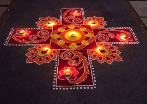 Download 100+ Rangoli Design Ideas & Images For Diwali & Happy New Year Square Rangoli, Best Rangoli, Best Rangoli Design, Rangoli Designs For Competition, Rangoli Designs Simple Diwali, Easy Rangoli Designs Diwali, Rangoli Side Designs, Simple Rangoli Designs Images, Rangoli Patterns