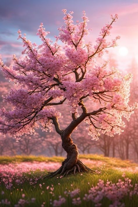 Cherry Blossom Garden Aesthetic, Sakura Tree Reference, Sakura Tree Wallpaper, Weeping Cherry Blossom Tree, Botanical Journal, Blossom Garden, Beautiful Flowers Photography, Sakura Tree, Spring Wallpaper