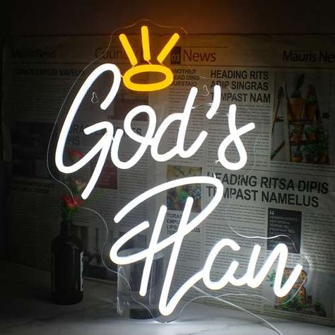 Bedroom Cave, Wall Hanging Lights, Neon Led Sign, Light Words, Neon Wall Signs, Led Neon Lighting, Neon Light Signs, Led Sign, God's Plan