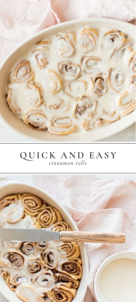 Cinnamon Roll Glaze, Icing Glaze, Cinnamon Roll Frosting, Easy Cinnamon Rolls, Easy Cinnamon Rolls Recipe, Cinnamon Roll Icing, Cinnamon Icing, Cinnamon Rolls Easy, Julie Blanner