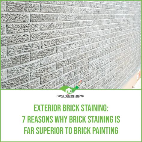 Exterior Brick Stain Before And After, White Brick Stain Exterior, Brick Stain Exterior Before And After, Exterior Brick Staining, Stained Brick Exterior, Brick Ranch Exterior, Brick Staining, Painted Brick House Exterior, Stain Over Paint