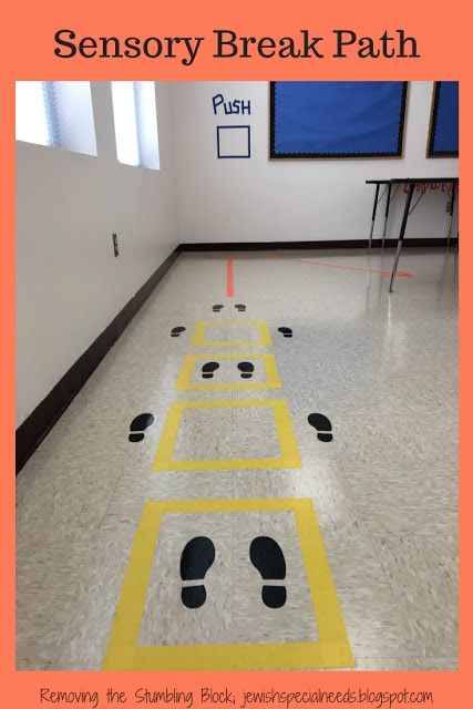 Designing a Sensory Break Path; Removing the Stumbling Block Diy Hopscotch Indoor, Sensory Hallway Path, Sensory Floor Path Ideas, Sensory Walk Ideas, Sensory Break Ideas, Accept Differences, Sensory Hallway, Sensory Room Ideas, Sensory Walk