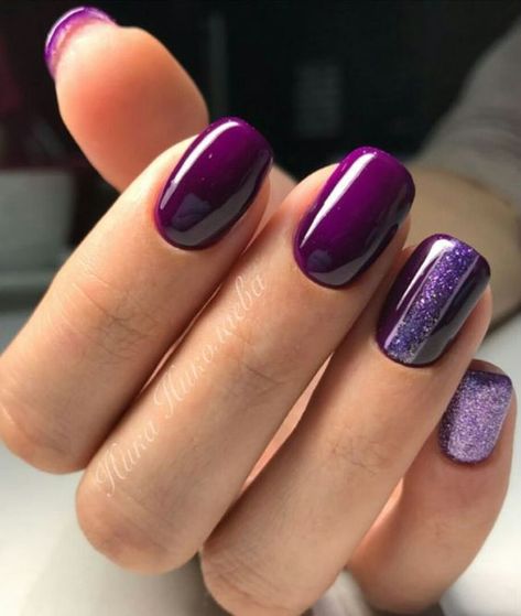 Short Square Nail Art Designs, Deep Purple Nails Design, Dip Nail Trends, Almond Ideas, Nails Violet, Ongles Gel Violet, Purple Gel Nails, Plum Nails, Unghie Sfumate