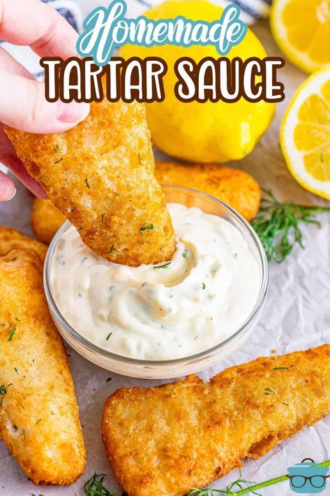 When the store-bought tartar sauce just won’t cut it, try making it homemade! It is so simple and the flavor is head and shoulders above anything you can purchase in the grocery store. Fish Filet, Tartar Sauce Recipe, Homemade Tartar Sauce, Country Cook, Miracle Whip, The Country Cook, Cook Recipes, Tartar Sauce, Sweet Pickles