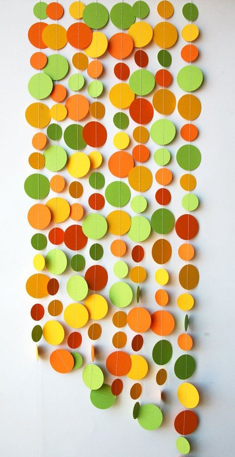 Orange Yellow & Green Garland, Baby Shower, Wedding Decorations, Birthday Garland, Photo Prop, Paper Garland Nursery Decor, Garland Birthday, Decoration Vitrine, Garland Nursery, Birthday Garland, Orange Amp, Green Garland, Party Garland, Class Decoration