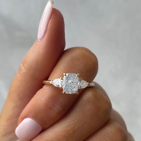 Asher cut engagement ring