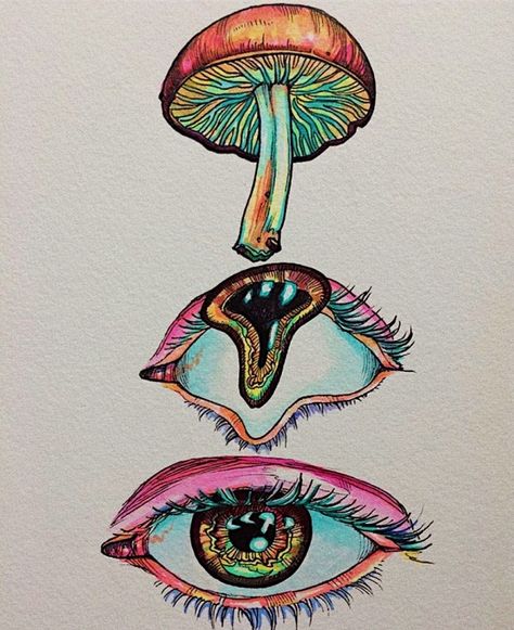 #trippy #eyes #mushrooms | unleashthevibes | VSCO Metamorphosis Art, Foto Muro Collage, Trippy Drawings, Arte Indie, Mushroom Drawing, Psychadelic Art, Trippy Painting, Hippie Painting, Arte Sketchbook