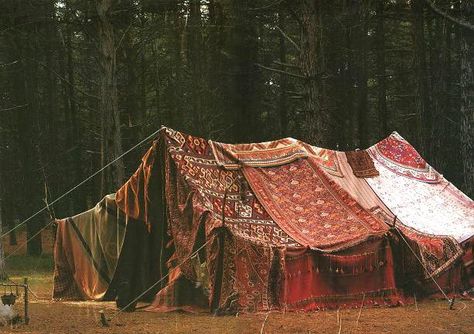 Tent In The Woods, Red Tent, Blanket Fort, Have Inspiration, Ansel Adams, Boho Home, In The Woods, Glamping, Caravan