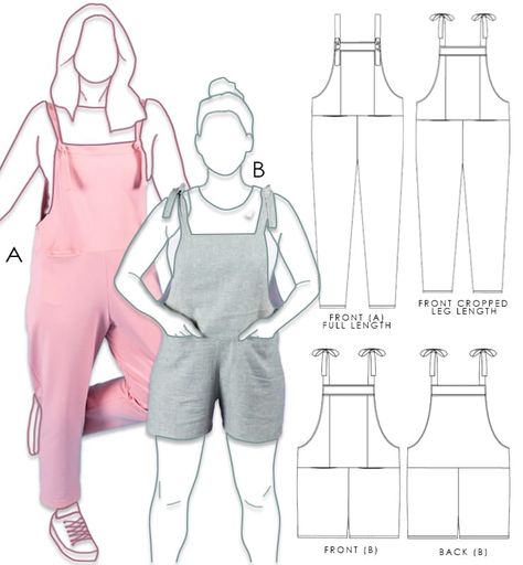 Women’s Overalls Pattern, Jumper Sewing Pattern Free, Sewing Patterns Free Overalls, Easy Overalls Sewing Pattern Free, Bib Overalls Pattern, Overall Pattern Sewing Women, Free Sewing Patterns Overalls, Pattern For Overalls, Diy Dungarees Free Pattern