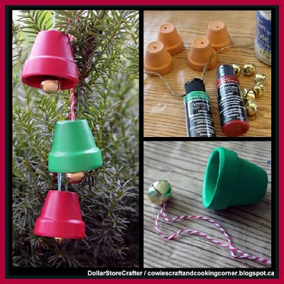 Dollar Store Crafter: Make Terra Cotta Jingle Bells Using Dollar Tree Items :) Terra Cotta Pot Crafts Diy, Clay Pot Projects, Potted Christmas Trees, Terra Cotta Pot Crafts, Christmas Crafts For Adults, Pot Crafts, Beach Ornaments, Flower Pot Crafts, Handmade Christmas Crafts