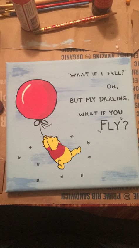 Disney Simple Paintings, Easy Painting Ideas On Canvas Disney, Simple Disney Paintings, Easy Disney Paintings, Disney Paintings Easy, Asthetic Paintings Easy, Mini Tela, Canvas Painting Quotes, Cute Easy Paintings