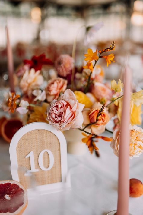 Add a splash of fun to your tablescape with vibrant centrepieces and eye-catching rattan table numbers for a pop of color and charm! 🌈✨ Wedding planner @despinoywedding Wedding planner team @hedherawedding & @lovelytime_event Venue @lemasdeso_ & @lorangeriedumas Caterer @germain_traiteur Welcome dinner & Brunch @brunchmeup Photographer @lesbanditsevents Videographer @recordyou Flowers @charlotte_flowerandtwig Paper goods @promessegraphique MUAH @amandinebmakeup Live band @popcornfactoryorche... Rattan Wedding Decor, Rattan Wedding, Welcome Dinner, Wedding Moodboard, Rattan Table, Wedding 2025, Live Band, Wedding Mood Board, Aperol Spritz