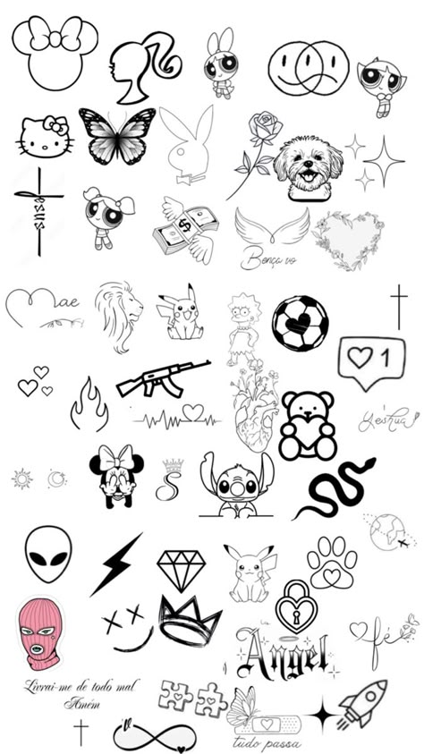 Easy Tattoos To Draw, Flower Hip Tattoos, Tattoo Banner, Small Back Tattoos, Tattoo Graffiti, Sharpie Tattoos, Pen Tattoo, Hand Doodles, Scary Tattoos