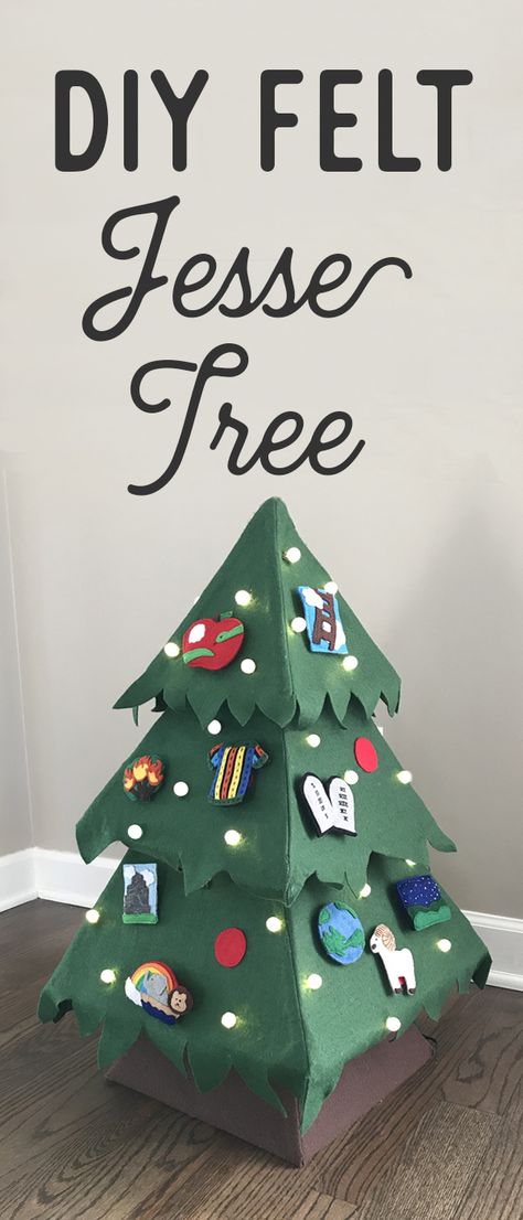 Jesse Tree Christmas Tradition | A Joy-Filled Journey Jesse Tree Ornaments Diy, Rooster Stencil, Felt Christmas Trees, Tree Ornaments Diy, Jesse Tree Ornaments, Jesse Tree, Felt Tree, Christmas Tradition, Felt Christmas Tree