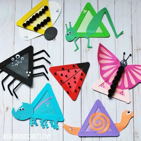 Popsicle Stick Crafts For Kids, Diy Popsicle Stick Crafts, Insect Crafts, Popsicle Crafts, Bug Crafts, Popsicle Stick Crafts, Daycare Crafts, Diy Crafts For Kids Easy, Color Crafts