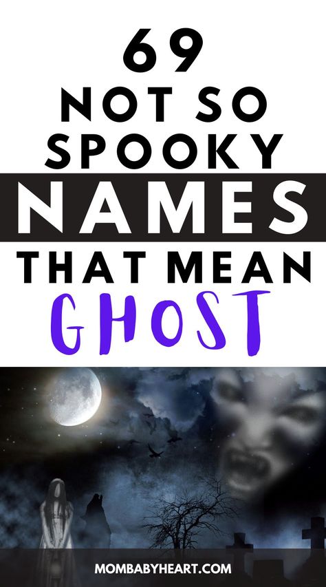 69 Baby names that mean ghost you should know. These unique and unusual names means ghost or ghoul Considering naming your baby? then you should take a look at these names that name ghost. This list of names I have shared has deep and strong meaning rooted to spirits and ghost. #ghostnames #namesthatmeanghost #spiritnames #ghoulnames #babynames #names #girlnames #boynames Names Meaning Ghost, Ghost Names, Boy Name Meanings, Greek Meaning, Names Meaning, Unusual Names, Greek Names, Irish Names, Dark Spirit