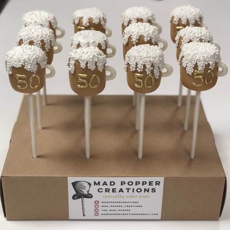 Pacifico Beer Cake Ideas, 30th Birthday Cake Pops For Men, 50th Birthday Cake Pops For Men, Beer Mug Cake Pops, Birthday Cake Pops For Him, 21st Cake Pops, Husband Cake Ideas, Beer Cake Pops, Beer Grooms Cake