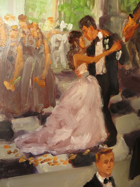 Louisville Wedding Live Event Painting close up of Bride and Groom’s first dance, by Joan Zylkin The Event Painter Bride And Groom Painting, Pinterest Live, Paintings Ideas, Painting Styles, Wedding Painting, Live Painting, Wedding 2025, Fashion Painting, Wedding Dance