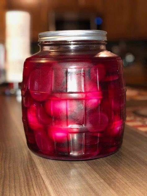 Easy Pickled Eggs with Beets Recipe Pickled Eggs With Beets, Pickled Red Beet Eggs Recipe, Easy Pickled Eggs, Red Beet Eggs Recipe, Red Beets Recipe, Pickled Beets And Eggs, Pickled Egg, Pickled Eggs Recipe, Beets Recipe