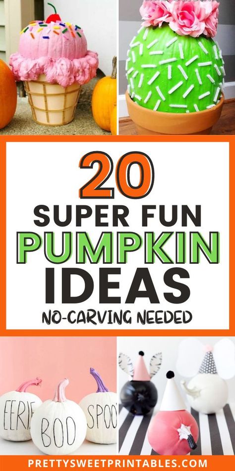 Pumpkin No Carving Ideas Creative, Cutest Pumpkin Decorating Ideas, Easy Pumpkin No Carving Ideas, No Craved Pumpkins Ideas For Kids, Cute No Carve Pumpkin Ideas, Pumpkin Decorating Contest For Work, Fun Ways To Decorate Pumpkins, S’mores Pumpkin Decorating, No Carve Pumpkin Ideas For Kids