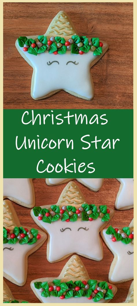 Christmas Unicorn Star Sugar Cookies | But First, Cookies Star Cookies Decorated, Star Sugar Cookies, Christmas Cookies Ideas, Unicorn Cookies, Paint Cookies, Christmas Unicorn, Best Sugar Cookies, Cookies Ideas, Sugar Cookie Designs