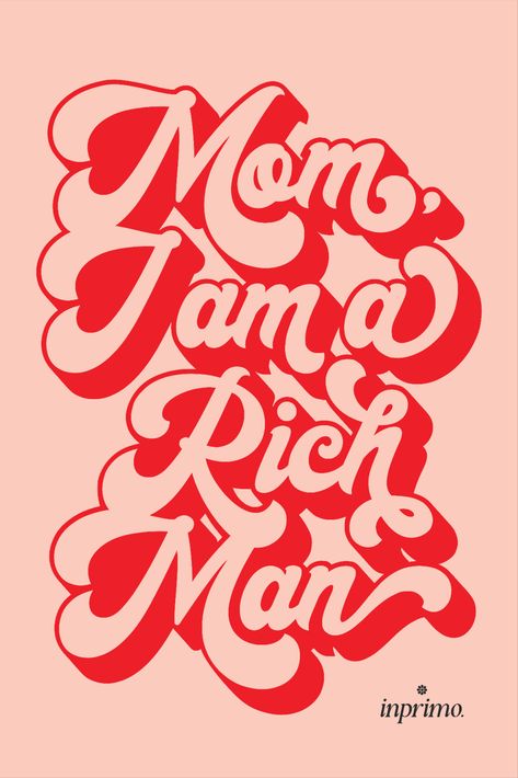 Unleash Your Feminist Spirit with our Retro 'Mom, I Am a Rich Man' Print! Celebrate the empowerment of women and challenge traditional gender roles with this vibrant 70s-inspired artwork. Boldly designed with a touch of nostalgia, this print is a reminder that being a 'rich man' goes far beyond financial wealth. It embodies the strength, resilience, and achievements of all women. Add a touch of retro feminism to your space and inspire yourself every day with this powerful art piece! 70s Feminism, Retro Feminist Posters, Mom I Am A Rich Man Poster, Feminist Prints, Feminist Graphic Design, I Am A Rich Man Aesthetic, Feminist Artwork, Feminist Poster, I Am A Rich Man