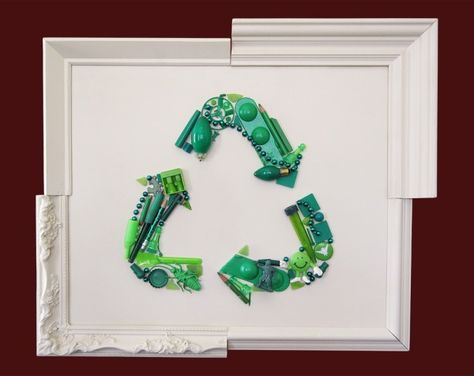 Ode to Recycling Eco School, Recycled Artwork, Business Equipment, School Academy, Aluminum Can Crafts, Recycle Symbol, Heart Collage, Recycling Ideas, Recycled Art Projects