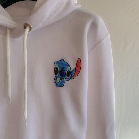 Hand Embroidered Clothes, Hoodies Embroidery, Stitch Hoodie, Embroidery Stitch, Embroidery Hoodie, Stitch Cartoon, Embroidered Clothes, Embroidered Hoodie, Stitch Embroidery