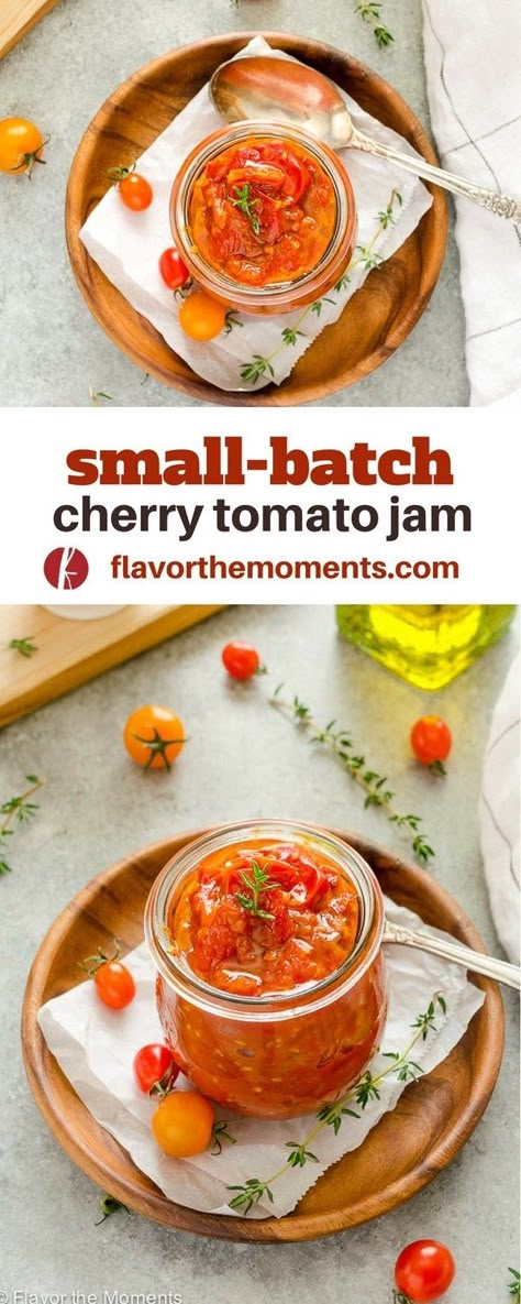 Cherry Tomato Preserves Recipe, Tomato Jam With Cherry Tomatoes, Cherry Tomato Chutney Recipe, Tomato Jam Recipe Sweet, Cherry Tomato Jam Recipe Canning, Tomatoe Jam Recipes, Small Batch Tomato Jam, Cooked Cherry Tomato Recipes, Cowboy Tomato Jam