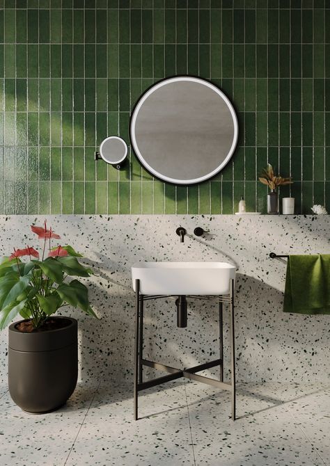 Contemporary and eye catching, we are on board with the Green bathroom trend! 🌿 💚 🍀 This moody dark green bathroom is complimented with our Sphere LED mirror and Illusion magnifying mirror both framed in Matt Black. Mirror Illusion, Led Mirrors, Modern Led Lighting, Mirror Installation, Shaving Mirror, Free Mirror, Contemporary Mirror, Magnifying Mirror, Green Bathroom