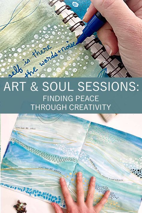 This Six Week Online Class Will Help You Feel Peaceful, Calm, and More “Yourself,” All While Learning Fun and Engaging Mindfulness, Stress-Reducing, and Therapeutic Art Techniques Journal Thoughts, Vision Board Template, Art Therapy Projects, Board Template, Therapeutic Art, Quote Diy, Creative Careers, Intuitive Painting, Art Therapy Activities