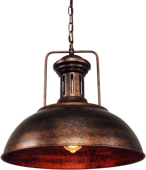 LMSOD Industrial Nautical Barn Pendant Light Single with Rustic Dome Bowl Shape Mounted Fixture Ceiling Lamp Chandelier - Amazon.com Nautical Pendant Lighting, Industrial Hanging Lights, Lamps For Kitchen, Beachfront Decor, Plug In Pendant Light, Metal Light Fixture, Rustic Pendant Lighting, Lamp Chandelier, Island Dining