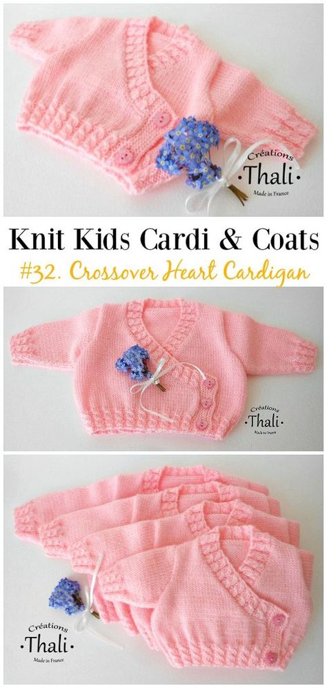 Crochet Shrug Pattern Free, Baby Cardigan Knitting Pattern Free, Baby Cardigan Pattern, Knitting Patterns Free Sweater, Knitted Cardigans, Heart Cardigan, Baby Sweater Patterns, Kids Cardigans