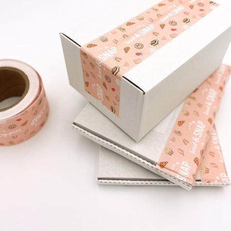 Kawaii Packaging, Custom Packing Tape, Custom Tape, Design Tape, Printed Tape, Packaging Template Design, Box Tape, Packaging Ideas Business, Circular Logo