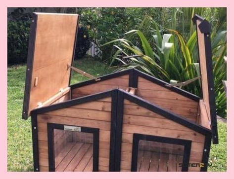 Two Dog Dog House, Double Dog House Outdoor, Diy Double Dog House, Double Dog House, Large Dog House Outdoor, Extra Large Dog Kennel, Large Dog Kennel, Dog Beds For Large Dogs, Extra Large Dog House